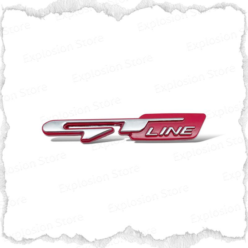 GT GT Line Logo Car Decor Metal Sticker Car Head Grill Emblem Rear Trunk Badge Decals For RCZ For Kia Sportage Rio K3 K5