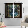 2D flat printing 2pcs Curtain forest 3 Blackout Polyester Spring Party & Holiday Decor Use for Living Room, Outdoor Decor