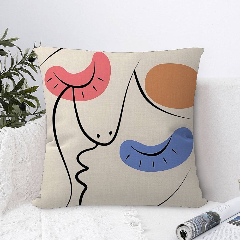 Abstract Vintage Minimalist Face Body Pillow Cushion Cover Pillowcase Living Room Sofa Home Decor Customized