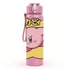 1PC Yellow Cartoon Pig 750ml sports water bottle leakproof straw lid outdoor office home
