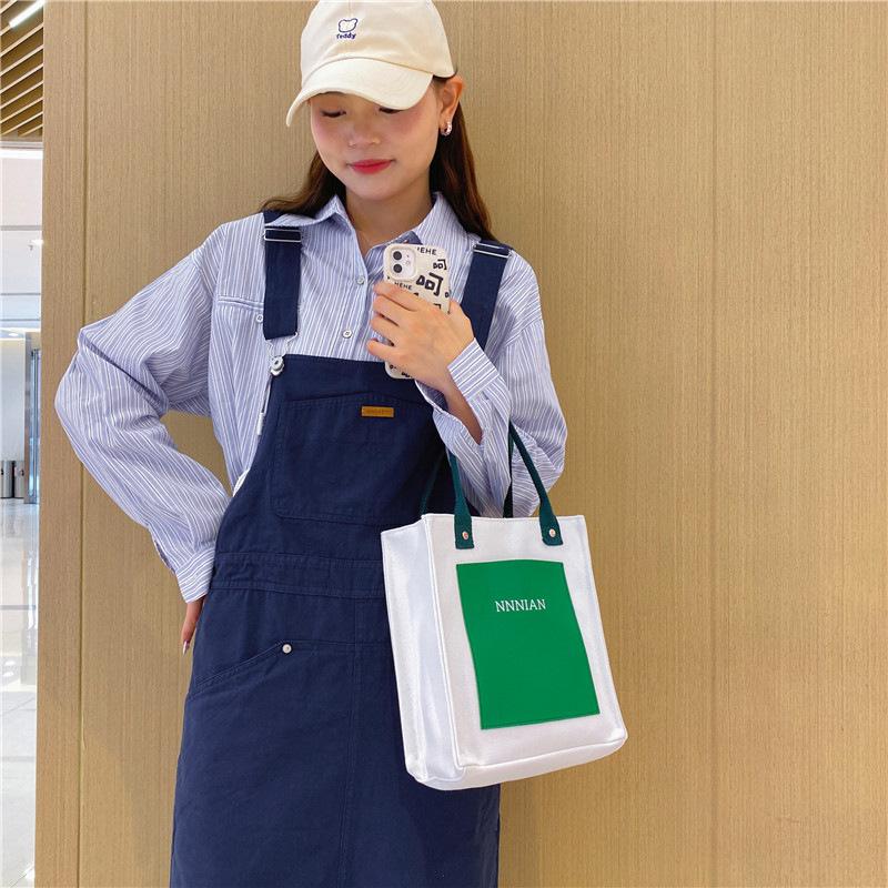 

Women s bag new contrasting color handbag fashionable simple personalized small square bag