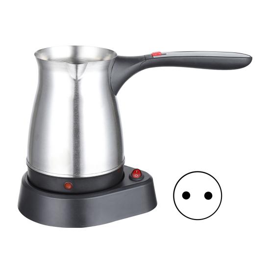 

Электрический кофейник из нержавеющей стали 0,5 л, большая емкость, кофеварка, емкость для плавления воска, термостойкая ручка, налив без капель EU C
