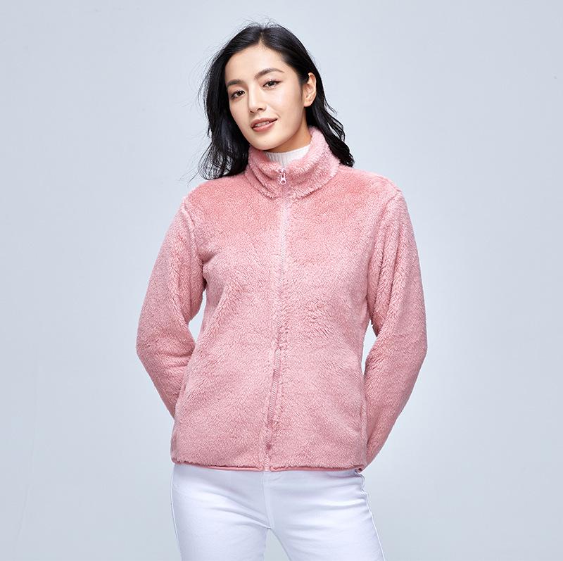 Unisex Lambswool Jaquette: Stand Collar Polar Fleece Coat for Autumn and Winter