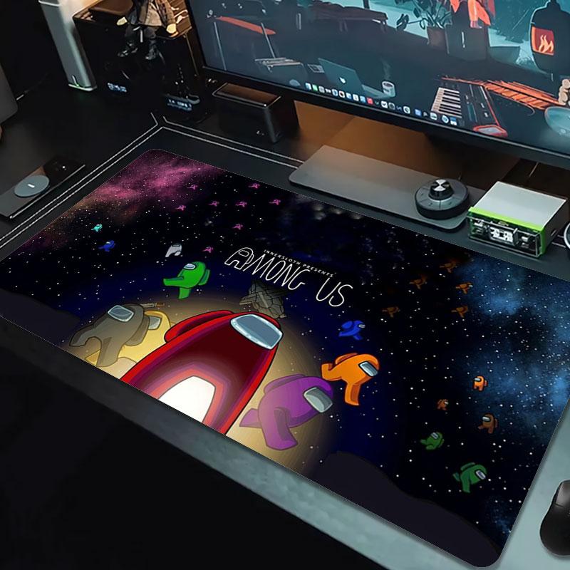 Among Us Large Size Mouse Pad Large Gaming Table Cushion Non-slip Laptop Tablet Big Mousepad XXL Mat Mini PC Playmat With Lock Edge
