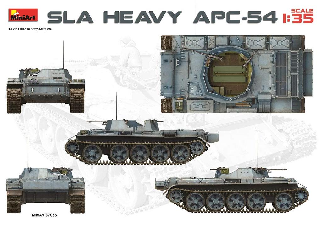 Miniart Scale South Lebanon Army SLA Heavy Tank Full Interior Plastic Model Kit MA37055 1/35 APC-54