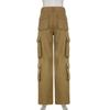 Harajuku Y2K Streetwear Sommer Hohe Taille frauen Breite Bein Cargo Hosen für Frauen Baggy Hosen Frau Hosen Taschen