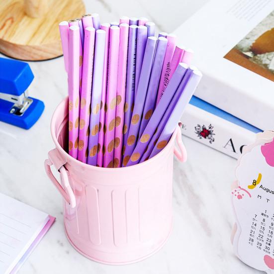 Yousheng Vintage Metal Pen Holder Large Capacity Desk Organizer for Office Pens Pencils Makeup Brushes Rust-Proof Iron Bucket with Handles