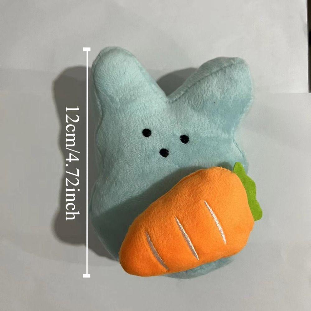 Holding Carrot Easter Rabbit Plush Toys Soft Cute Animal Doll Easter Bunny Plush Doll  Easter