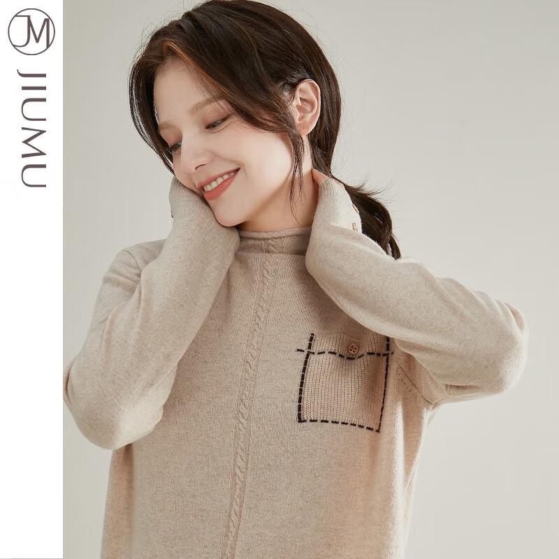 JIUMU Women's Autumn/Winter Half-High Collar Wool Sweater YY031