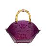 Spring Crocodile Pattern Women's Bag Bamboo Knot Handbag Niche Design Shell Single Shoulder Crossbody for Women