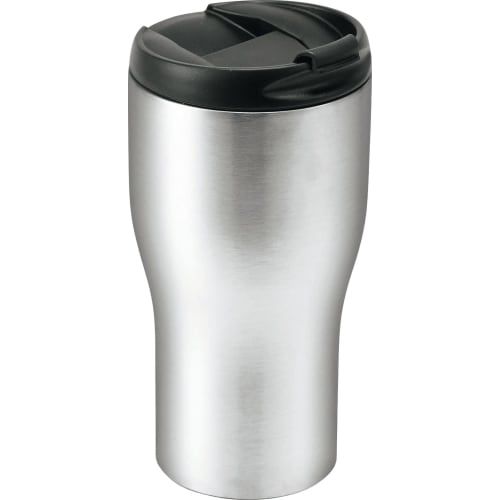 Kakusei Tumbler, Silver, 380ml, with Lid, Wide Mouth, Non-Slip, Double-Layer Vacuum-Resistant, Insulates Hot and Cold Drinks, Durable Stainless Steel,