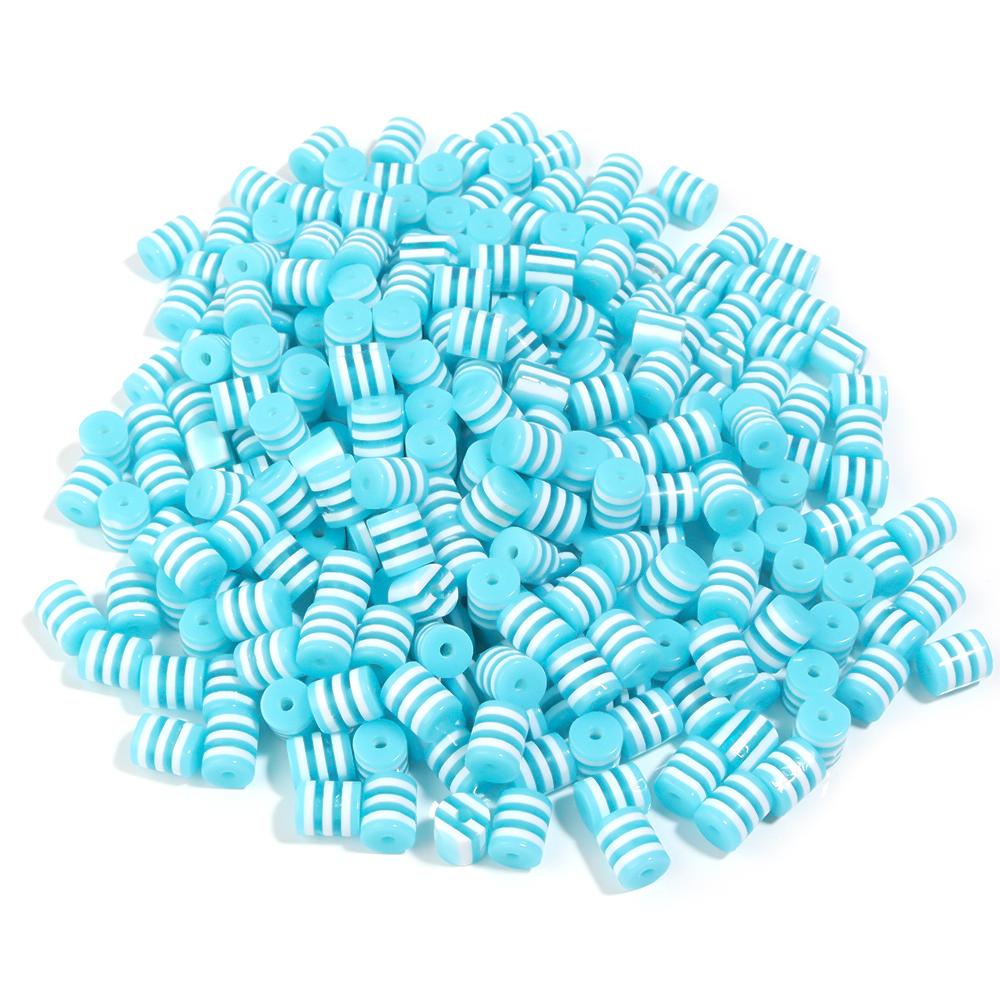 100pcs/Lot 8mm Resin Barrel Beads Rainbow Loose Space Beads For Jewelry Making Accessories DIY Bracelet Necklace Wholesale