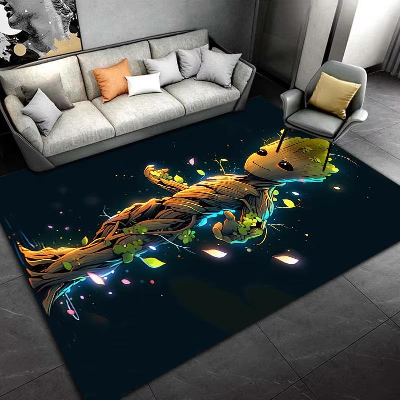 Marvel-Groot Avengers Little Tree Man Carpet for Living Room Home Decor Large Area Bedroom Floor Rug Non-slip Easy Mat