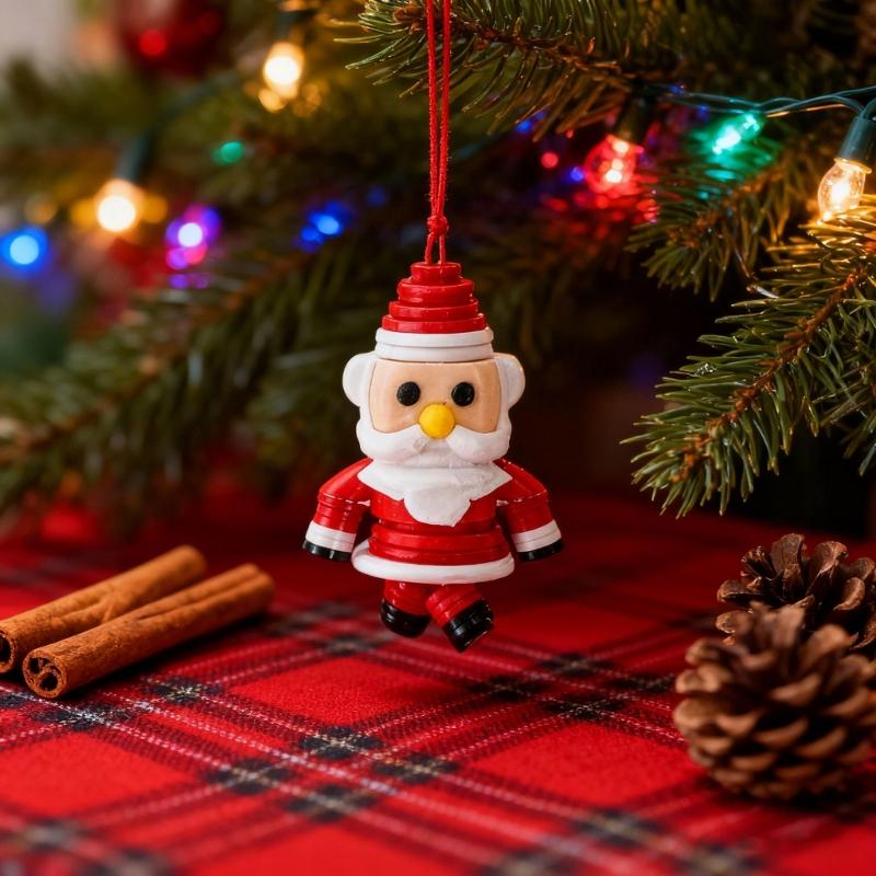 Plastic Button Craft Hanging Ornament Set For Kid Adult Art Craft Handmade Festival Gift Christmas Tree Decoration