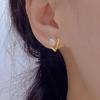 French Gold V-shaped Simple and Beautiful Stud Earrings Natural Freshwater Pearl Stud Earrings Women's Sterling Silver Niche Design High-end Earrings