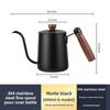 304 Stainless Steel Wooden Handle Espresso Coffee Pot for Home and Commercial Use, Long Spout and Fine Nozzle Drip Coffee Maker for Brewing