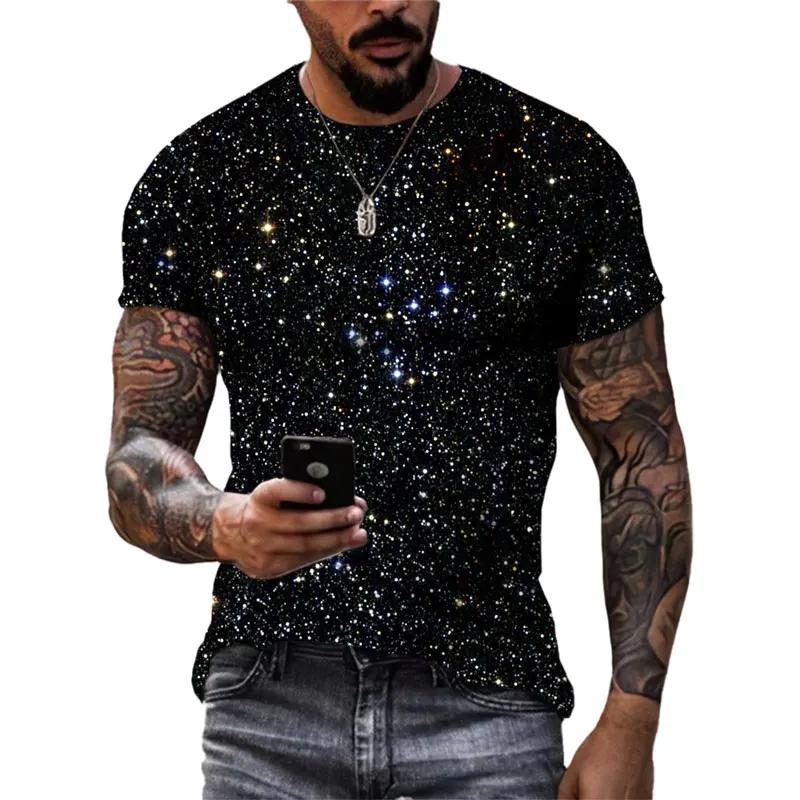 Fashion Unisex Starry Sky Graphic T Shirts Summer Casual Men 3D Printed Streetwear Hip Hop Personality Short Sleeve Tees Tops