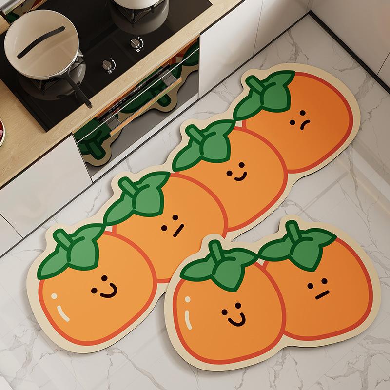 Crystal Velvet Kitchen Mat Non-slip Foot Mats Cartoon Food Breads Shape Carpet for Living Room Absorbent Bathroom Rug Doormat