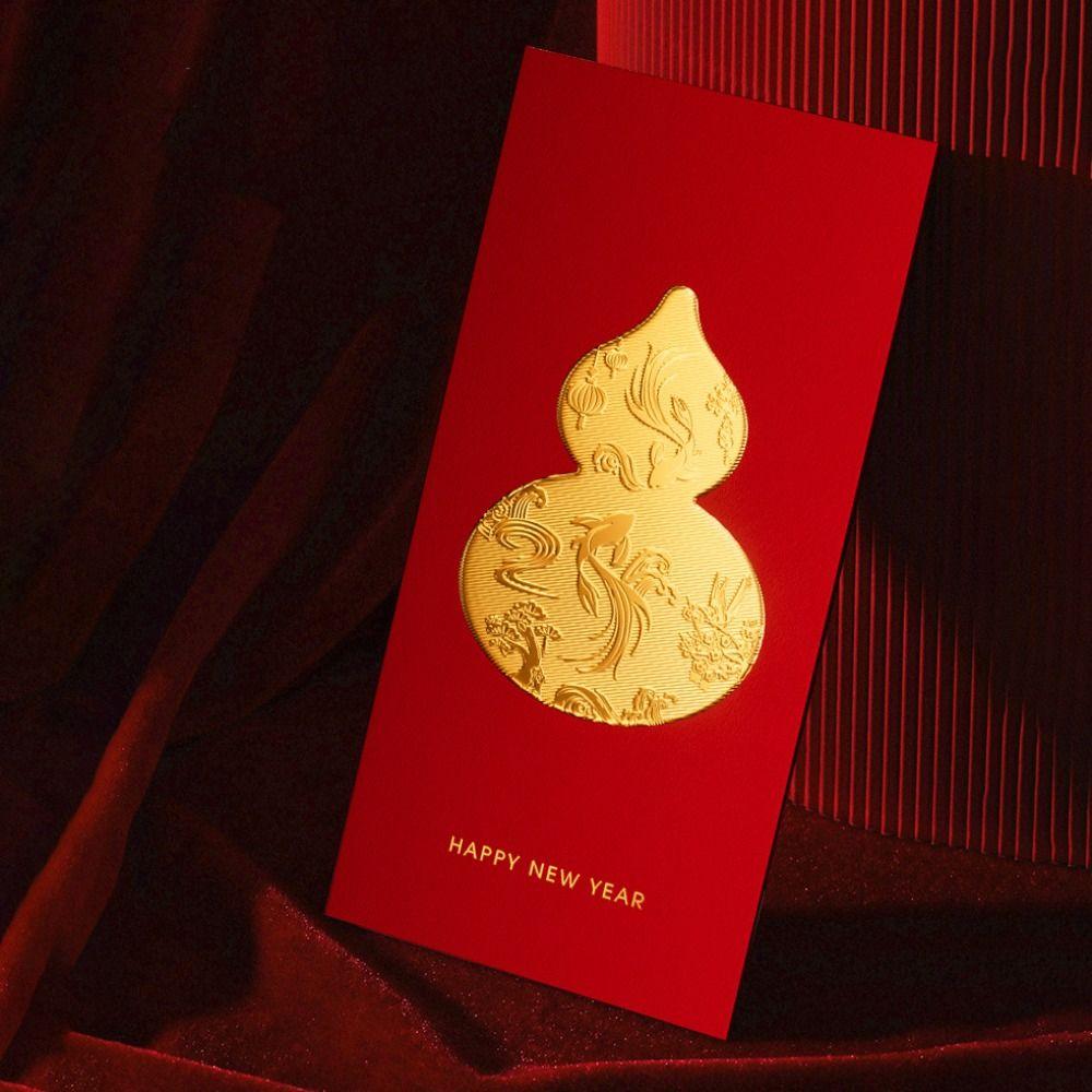 5/6/8pcs Traditional Red Packet Paper Luck Pocket New Year Blessing Red Envelope  Chinese Wedding