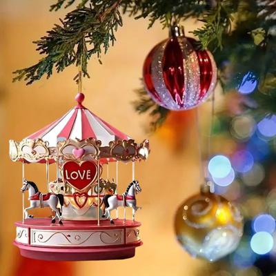 Atlıkarınca Noel Süsü 2D Düz Akrilik Asılı Atlıkarınca Kolye Noel Ağacı Dekorasyonu Ev Dekorasyonu için
