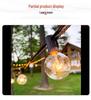 G40 String Lights with 25 Tungsten Filament Bulbs - Plug-In, Energy-Saving, LED, European/American/British Standard, Ideal for Courtyard Use.