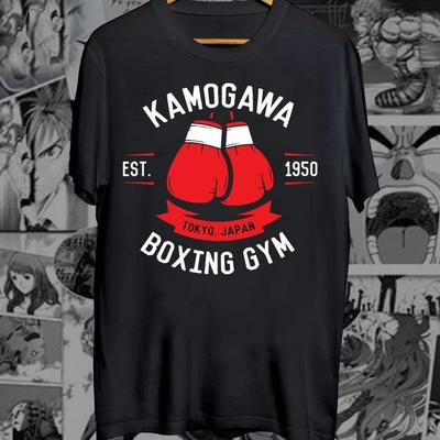 Unisex Hajime No Ippo Kamogawa Boxing Gym Cotton T Shirt Ippo Makunouchi Unisexga Anime Clothing Japan Boxing Gloves