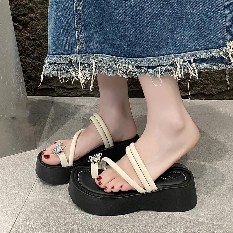 Summer Round Toe Comfortable Pair Wear Sexy Elegant Flat Slippers for Women Fashion New Lightweight Non-slip Casual Sandals