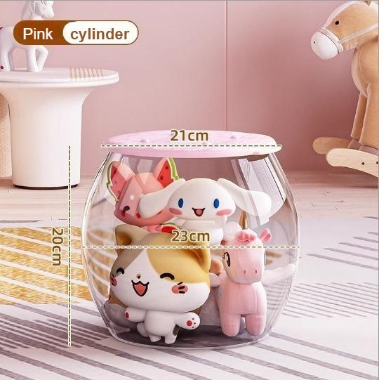 Transparent Sitting Storage Stool, Children's Plush Doll Storage Bucket, Toy Miscellaneous Items, Convenient Storage Box