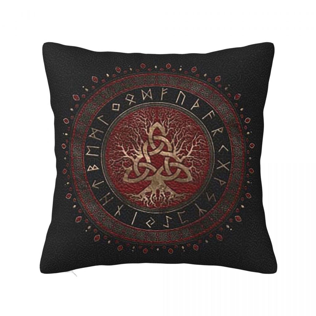 Tree Of Life With Triquetra Amethyst And Silver Square Pillowcase Cushion Cover Pillow Case Throw Pillow Cover for Home Sofa