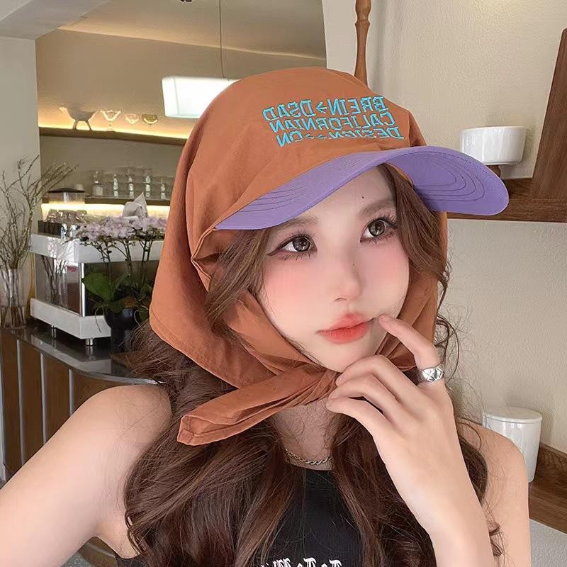 Nuovi Cappelli con Fazzoletto Personalizzati a Colori Coordinati per Donne Estate Viaggio Protezione Solare Versatili Moda con Cinturino Cappelli da Sole Uomini