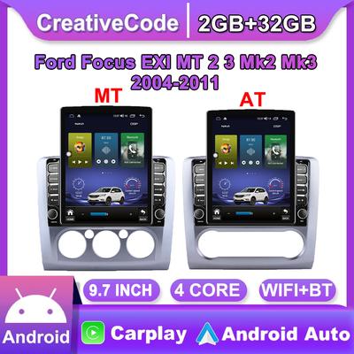9.7'' Android Car Radio For Ford Focus EXI MT 2 3 Mk2 Mk3 2004-2011 2 DIN Tesla Vertical Screen Carplay Autoradio Multimedia Player 2+32GB