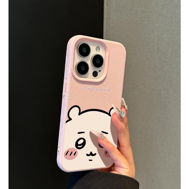 Pink Jiyi for Apple 15promax Mobile Phone Case for IPhone16pro New Lychee Pattern 13 Fun