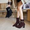 Fashion 2025 Autumn New Fashion Mixed Color Lace Up Ankle Boots for Women Europe America Pointed Toe High Heel Big Size Shoes