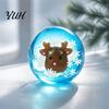 Squeeze Ball Sensory Toy Christmas Clear Stress Toy, Anxiety Relief with Santa Reindeer Desktop Fidget Toys Tree Snowflake Figure, Soft Party
