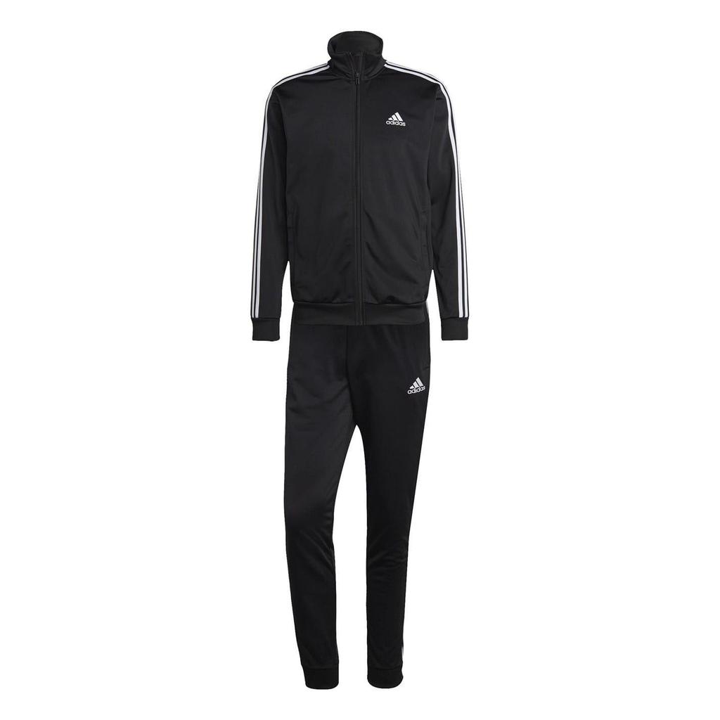 adidas Mens Essentials 3 Stripes Tricot Full Zip Tracksuit Set