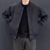 Men's Trendy Japanese Retro Black Baseball Windbreaker with Stand Collar: Spring/Autumn Stylish Casual Jacket