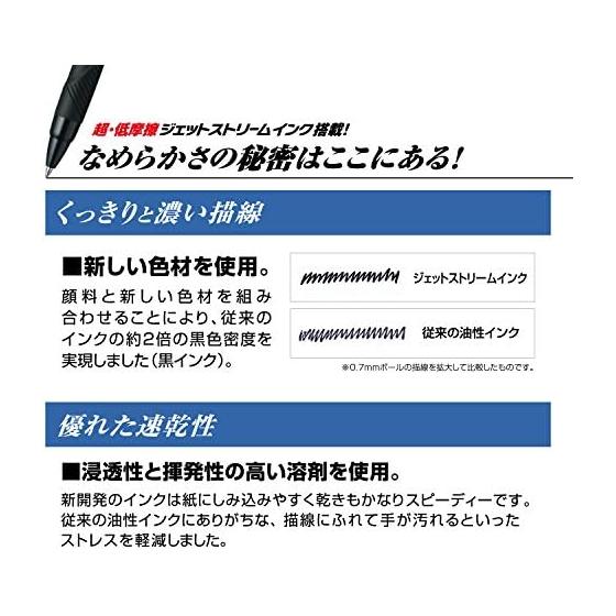 Mitsubishi Pencil Multi-Function Pen Jet Stream 4&1 0.38 Black Easy to Write MSXE510038P24