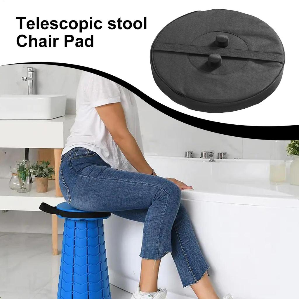 Retractable Stool Cushions Waterproof Round Oxford Cloth Chair Cushion Retractable Stool Cover Thickened Chair Pads For Camping