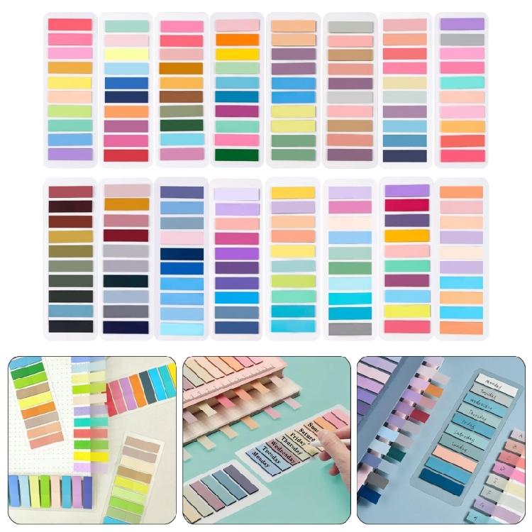 2000-4200Pcs Index Tabs with Binder Ruler Sticky Note Colorful Index Labels for Planner Notebook Calendar Laptop