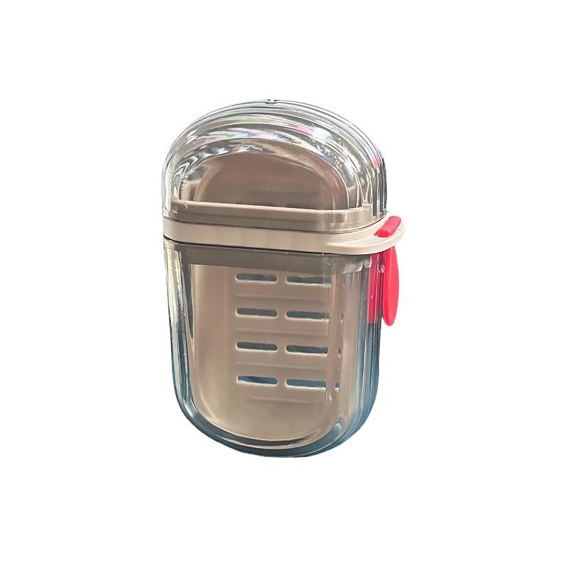 Portable Double-Layer Soap Box with Lid - Compact Travel Soap Holder