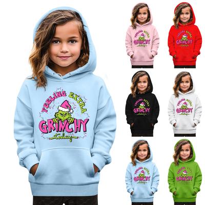 Weihnachts-Kinder-Sweatshirt Langarm Leichtes Lässiges Kapuzenshirt Locker Bequemes Kinder-Sweatshirt
