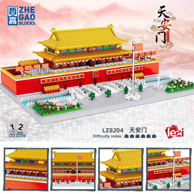 Latest Lezi Small Blocks Chinese Style Architecture Castle Palace Tower Construction Blocks Fun Toys For Children Gifts Girl Present