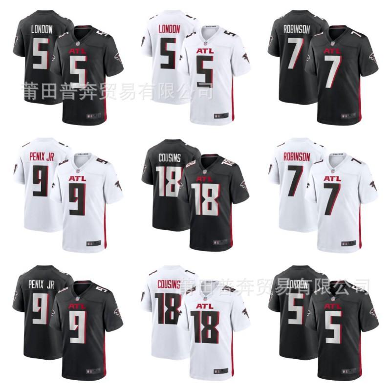 NFL Atlanta Falcons 18 Black Embroidered Football Jersey Men Women