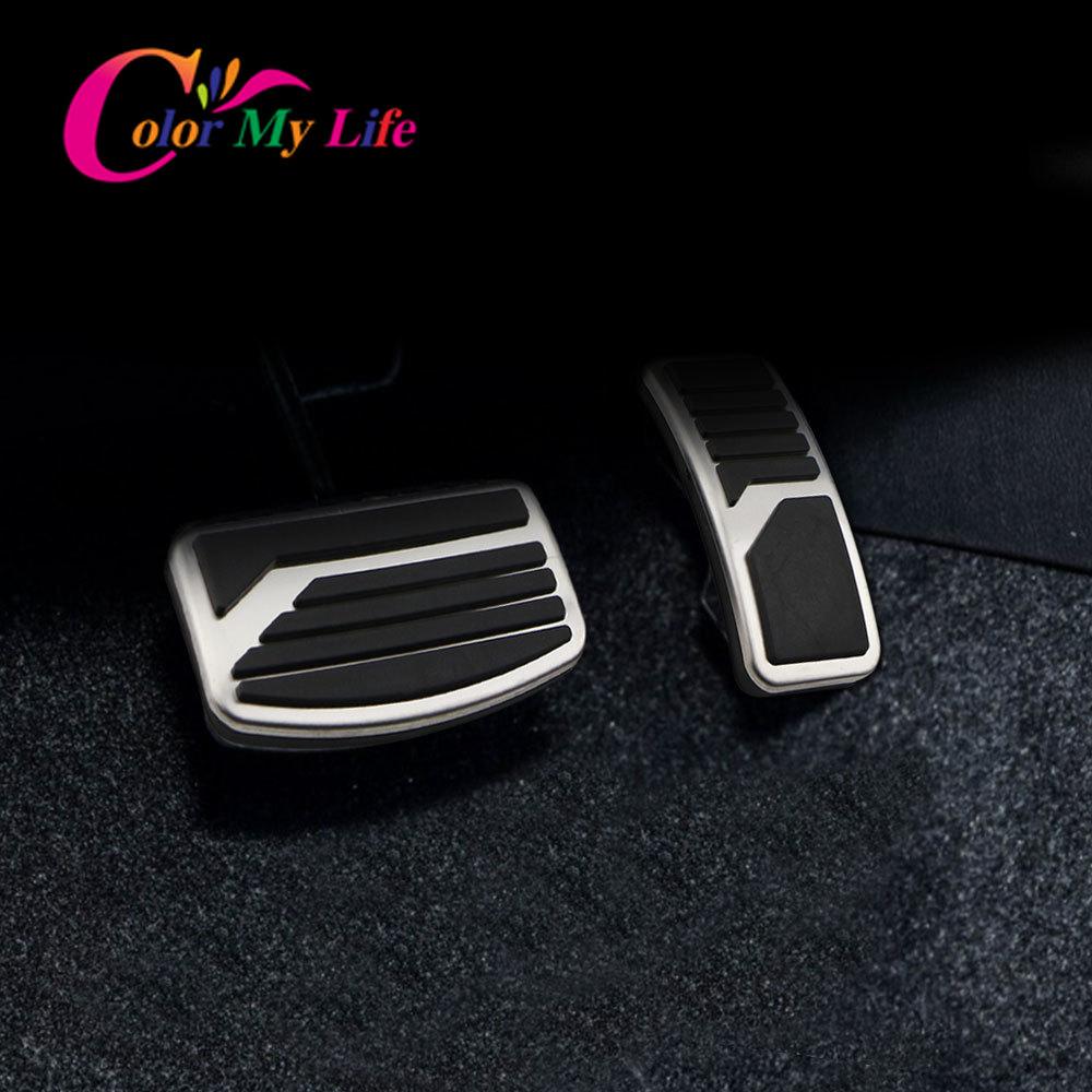 Color My Life Stainless Steel Car Pedal Pad Cover AT MT Pedals for Mitsubishi ASX Outlander Lancer EX Eclipse Cross Pajero