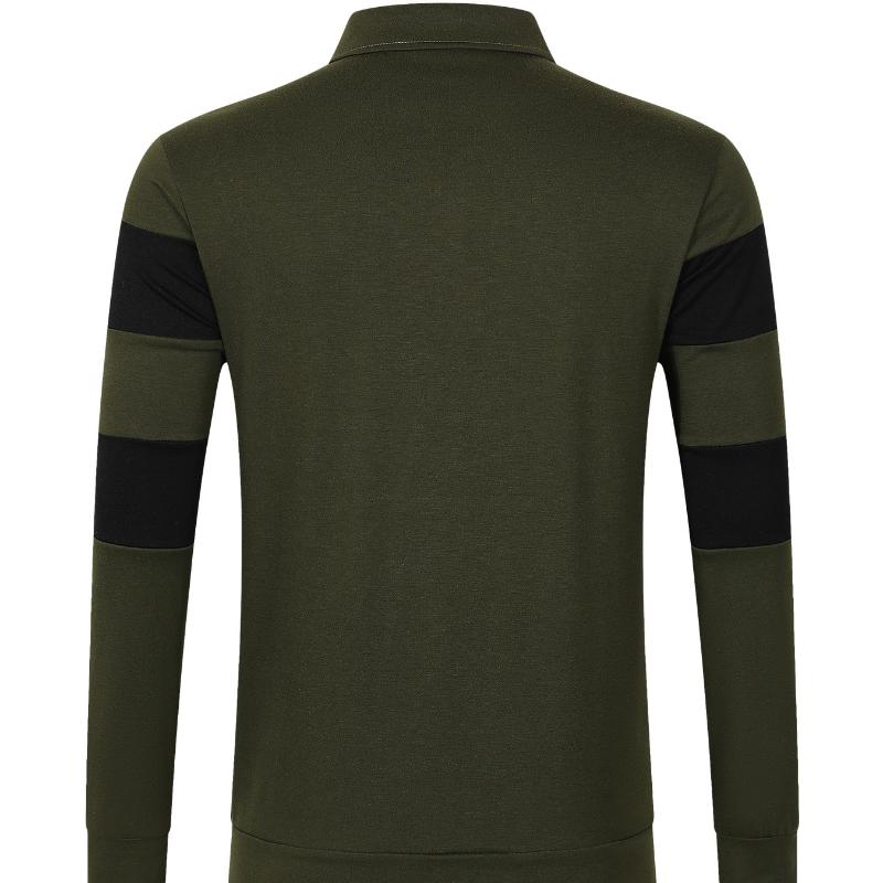 Autumn Men's New Long-sleeved Striped Lapel Casual T-shirt POLO Shirt
