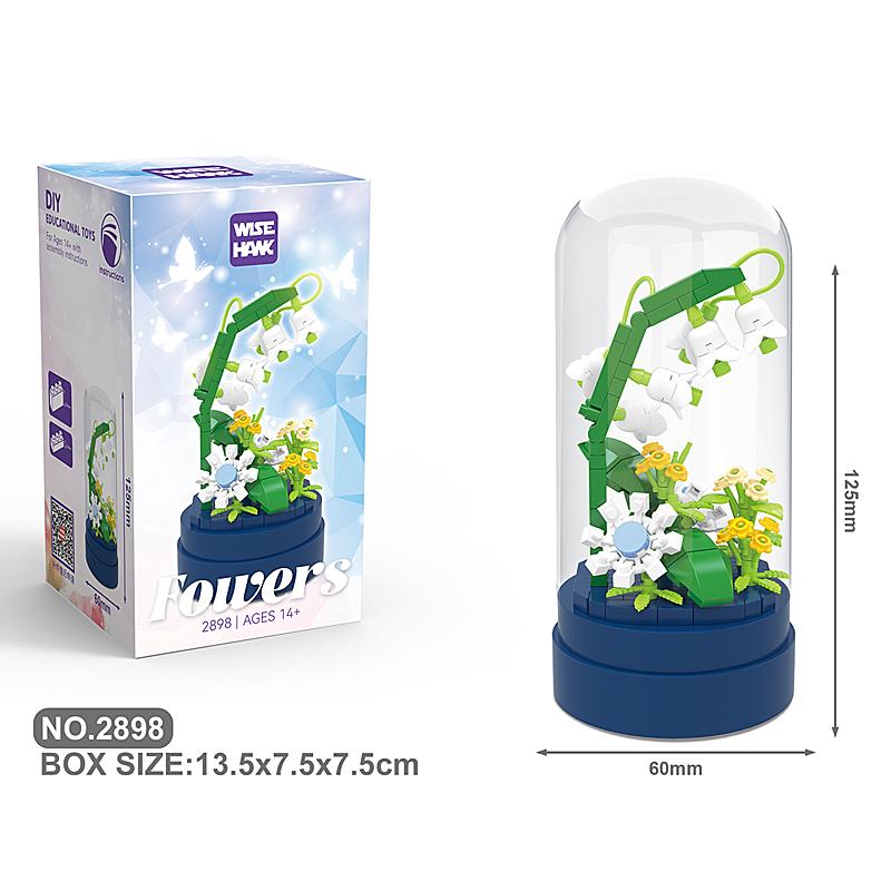 

Новый продукт 2890-2898 Мелкая деталь День матери Подарок ручной работы Сборка Конструктор Цветок Креативные настольные украшения No box