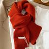 Autumn and Winter Simple Solid Color Thread 100 Pure Wool Thickened Knitted Warm Scarf