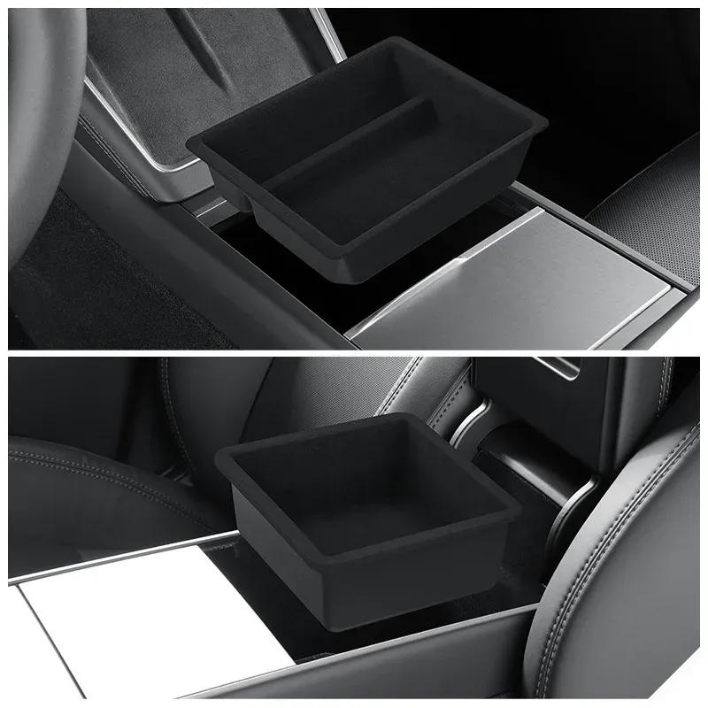 For Tesla Model 3/3 Highland Model Y/Y Juniper Central Control Armrest Box Storage Box Organizer Tray Cubby Drawer Accessories