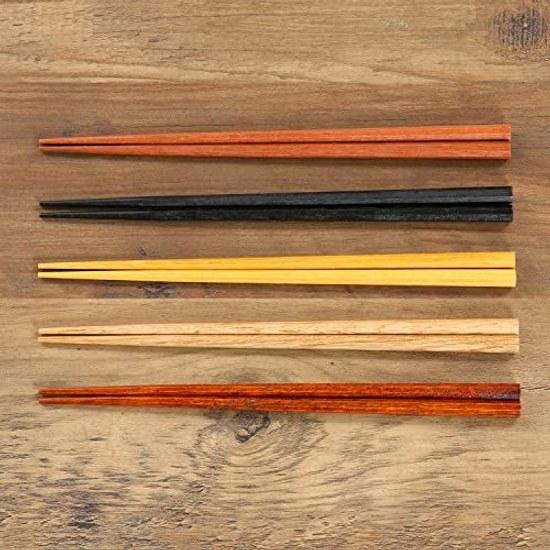 Fujiboeki Chopsticks Octagonal 22.5cm 5 Pairs Set Wooden Natural Wood Lucky 15418