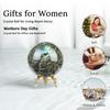 Crocon Labradorite Crystal Sphere with Metal Stand Gemstone Sphere Healing Ball Sculpture Feng Shui Divination Figurine Home Decor Size: 45-55 Mm